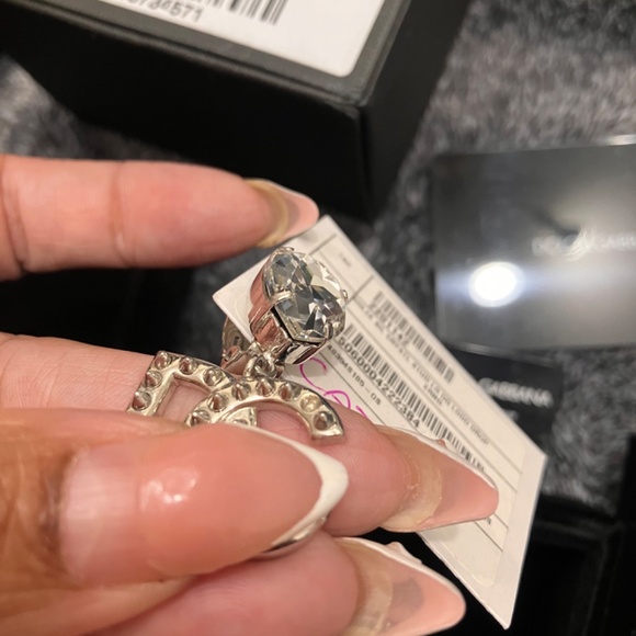 D&G Dolce & Gabbana Rhinestone Dangling Earrings - Picture 10 of 15